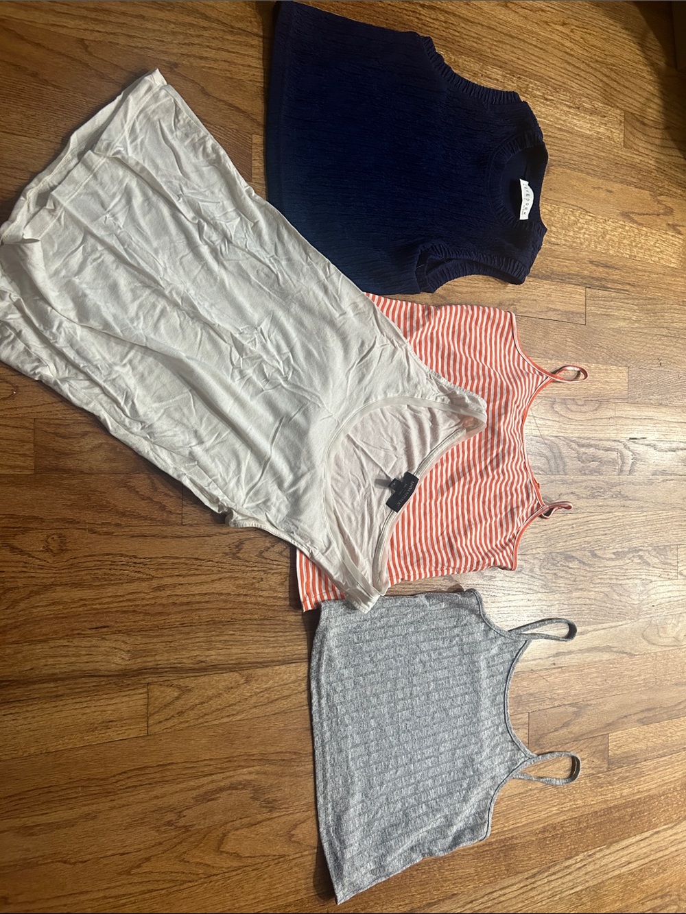 Mixed Tank & Crop Top Bundle — Navy, White, Coral Stripe, Heather Gray